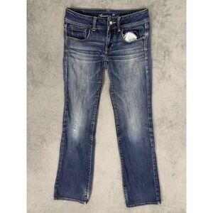 American Eagle Jeans Womens 6 Blue Denim Dark Wash Slim Bootcut Preppy Stretch